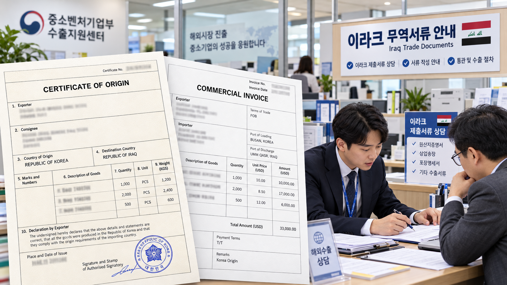 한국통합민원센터, 이라크 수출기업 대상 CO·CI 무역서류 인증절차 지원